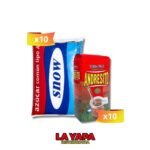 COMBO: AZUCAR SNOW 1 KG (10 UNIDADES) + YERBA ANDRESITO 500 GR (10 UNIDADES)