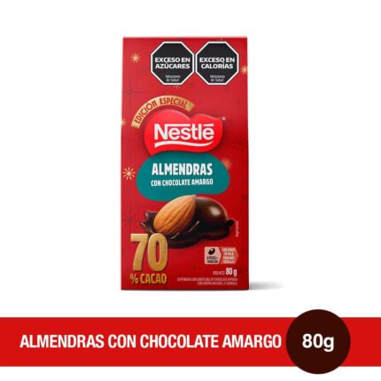 ALMENDRAS CON CHOCOLATE AMARGO 80 GR