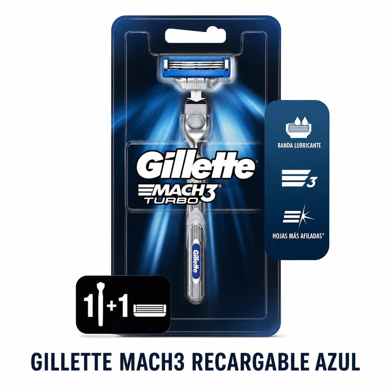 GILLETTE MACH3 RECARGABLE AZUL