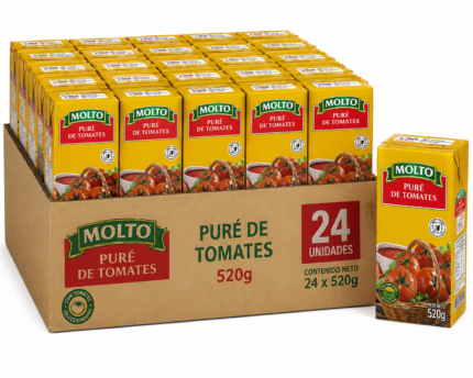 PURE DE TOMATE MOLTO 520GR X CAJA - 24U