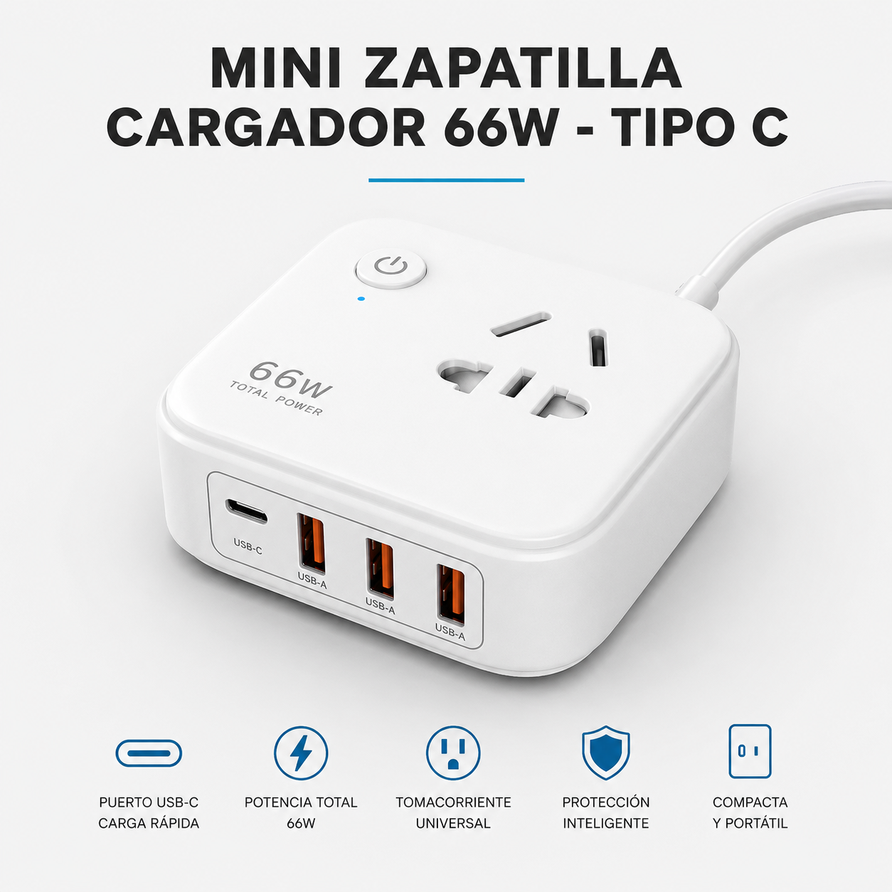 MINI ZAPATILLA CARGADOR 66W- TIPO C